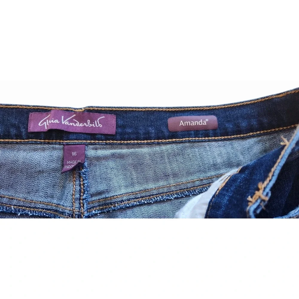 Gloria Vanderbilt Amanda Stretch High Rise Mom Jeans Size 16 Dark Wash‎ W35 L30